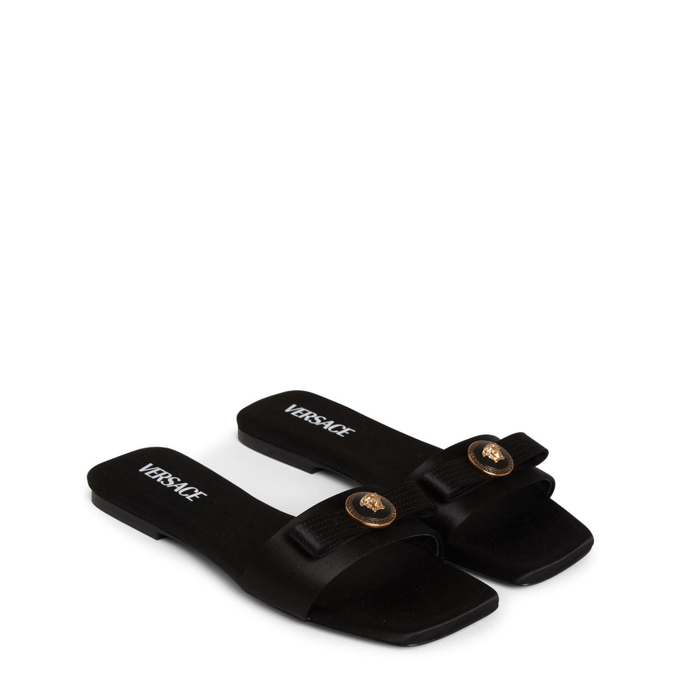 Sandalo in raso nero 1019559 1A006191B00V VERSACE 