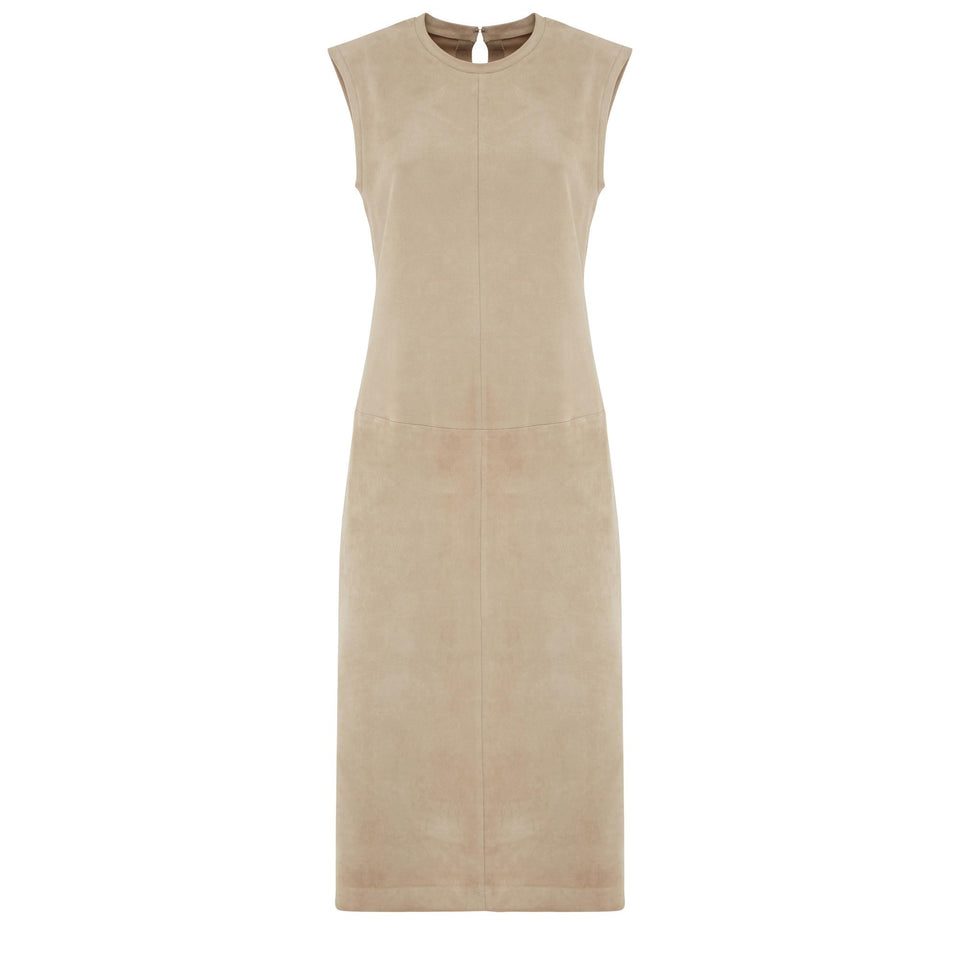 Abito "Caro" in pelle beige