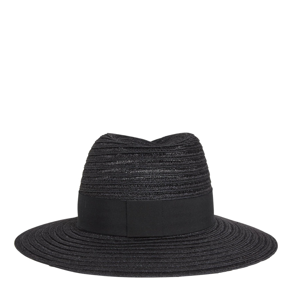 Black ''Virginie'' straw hat