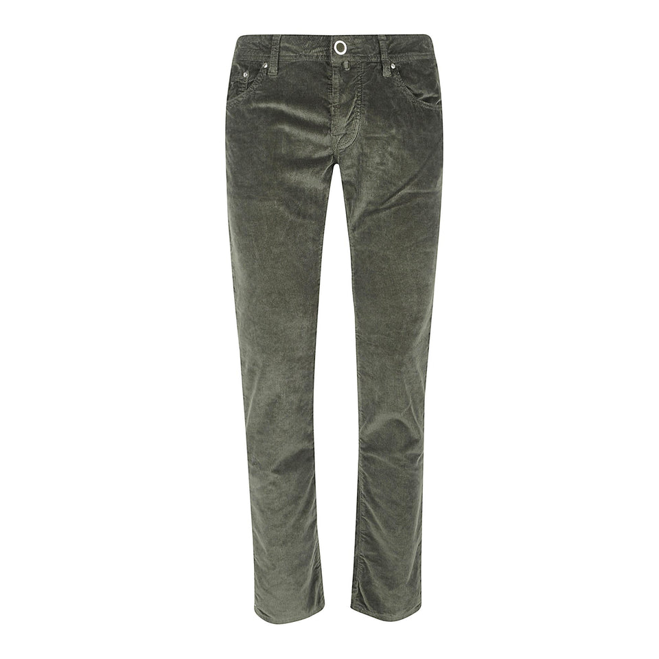Pantalone in velluto verde QE006036 S3653R40 JACOB COHEN 