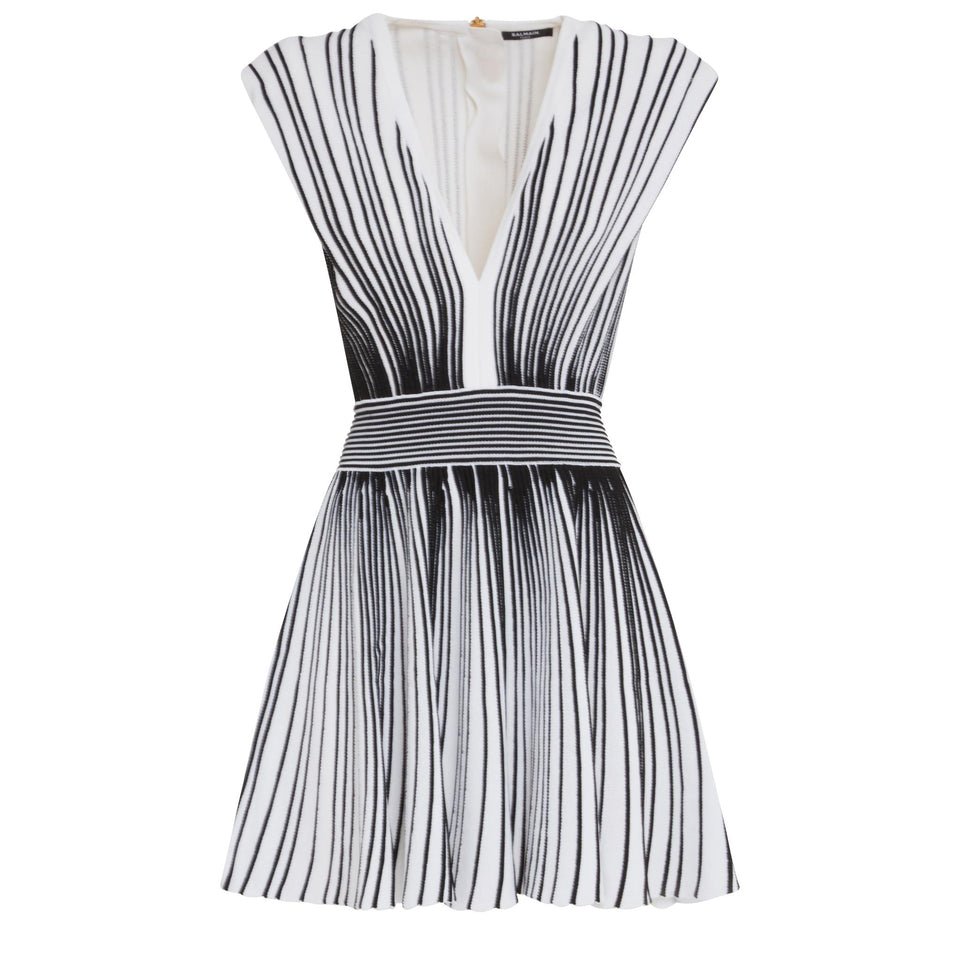 Black and white knitted dress