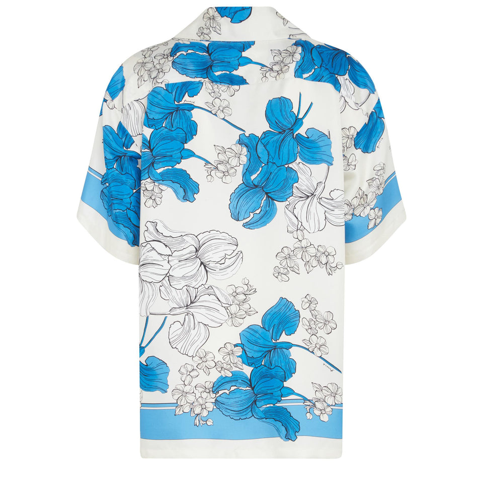 Camicia in seta azzurra