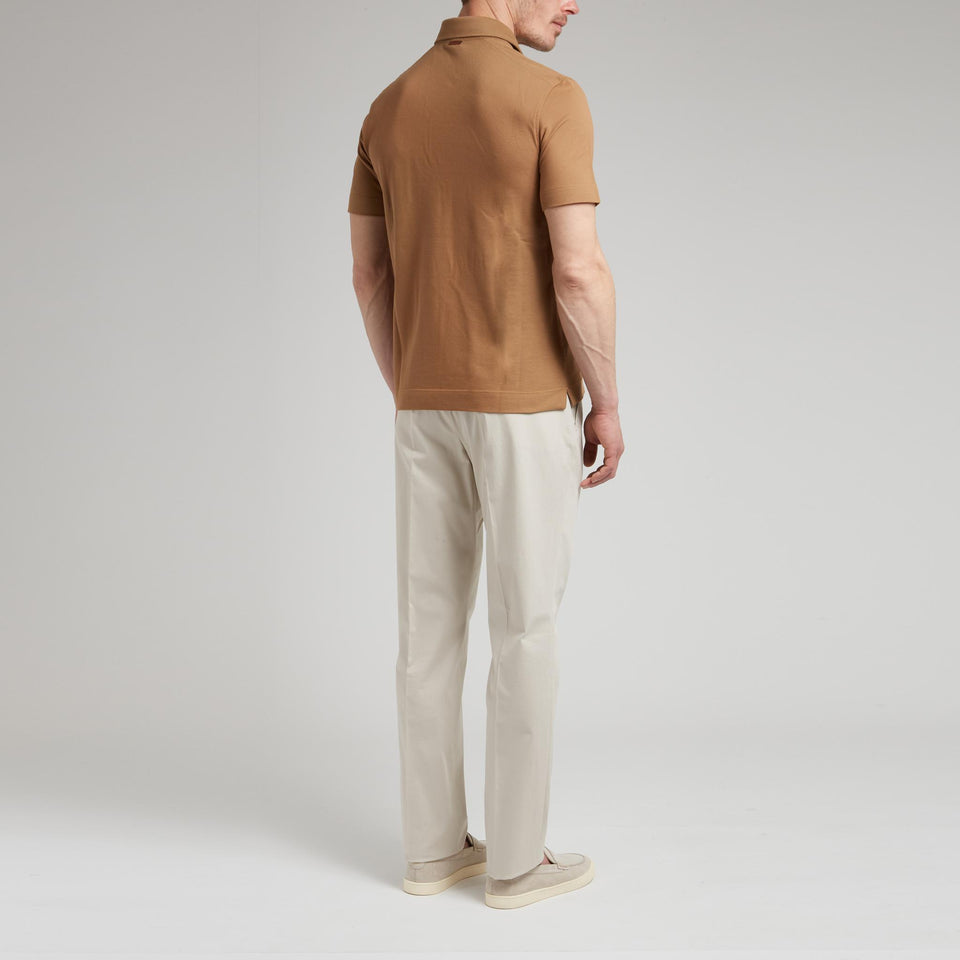 Polo in cotone marrone