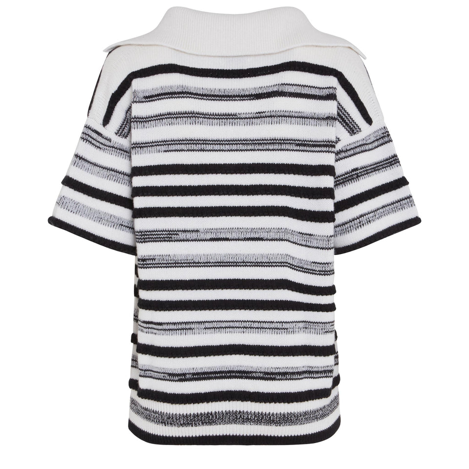 Multicolor cotton and cashmere sweater