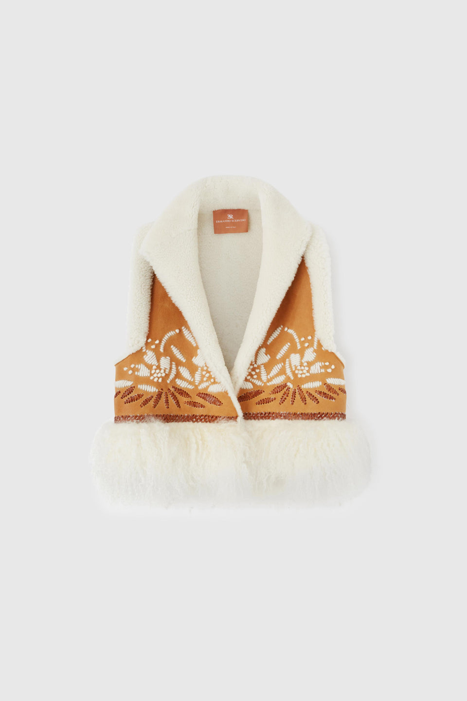Beige shearling vest