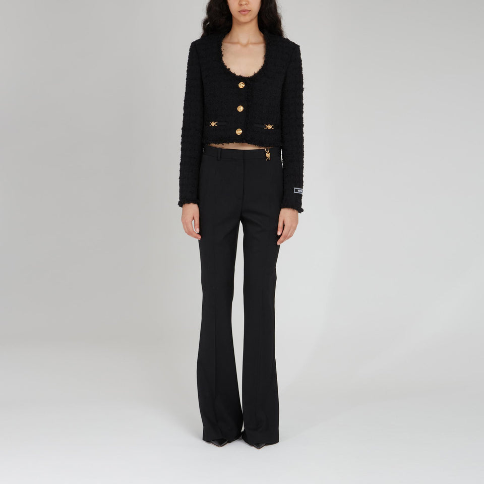 Black Tweed Cardigan Jacket