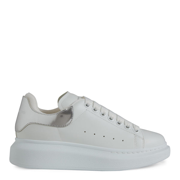 Oversized sneakers in white and silver leather – GIO MORETTI