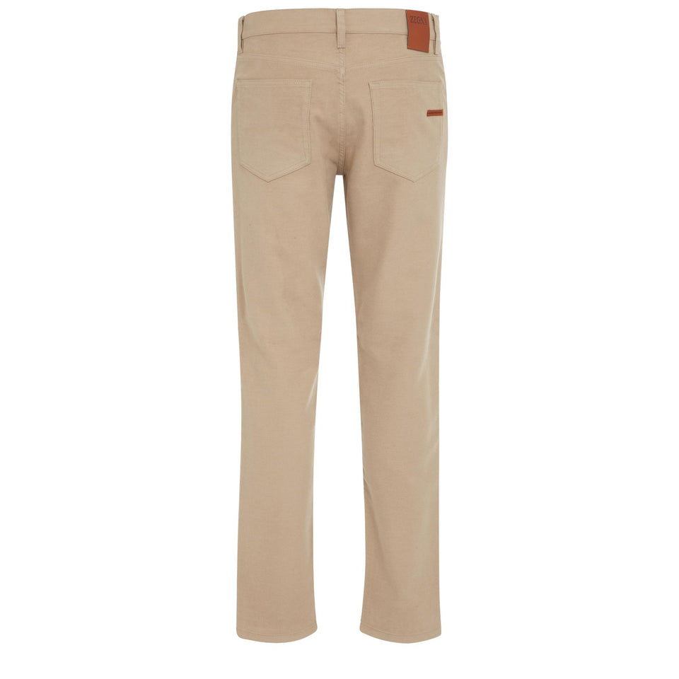 Beige cotton trousers