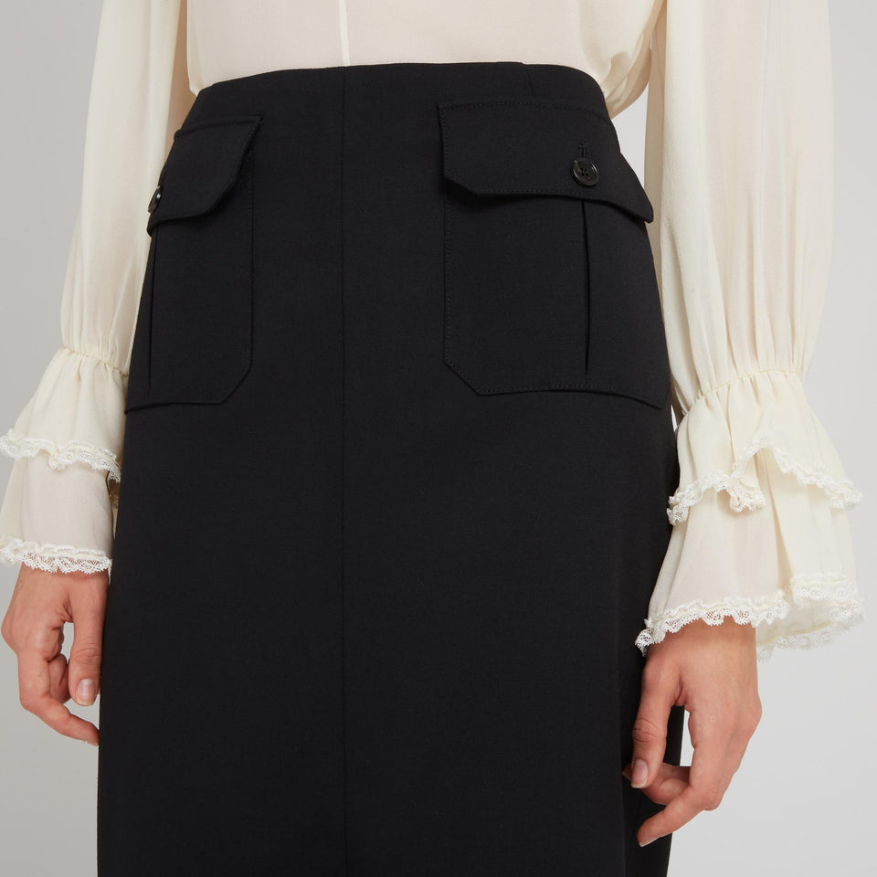 Gonna lunga in lana nera