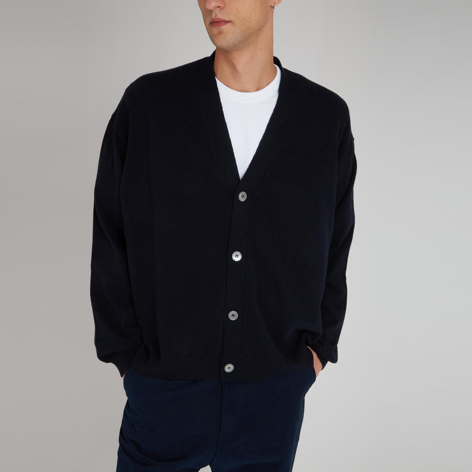 Cardigan in lana blu