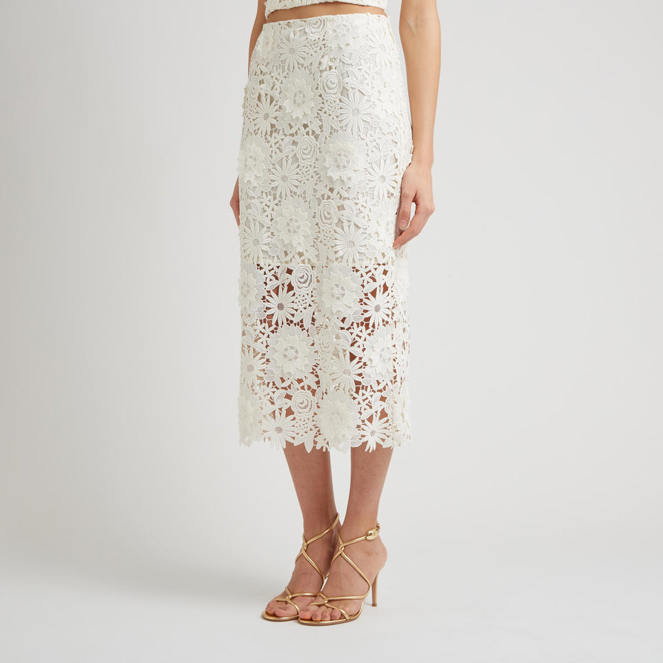 Gonna in pizzo bianca