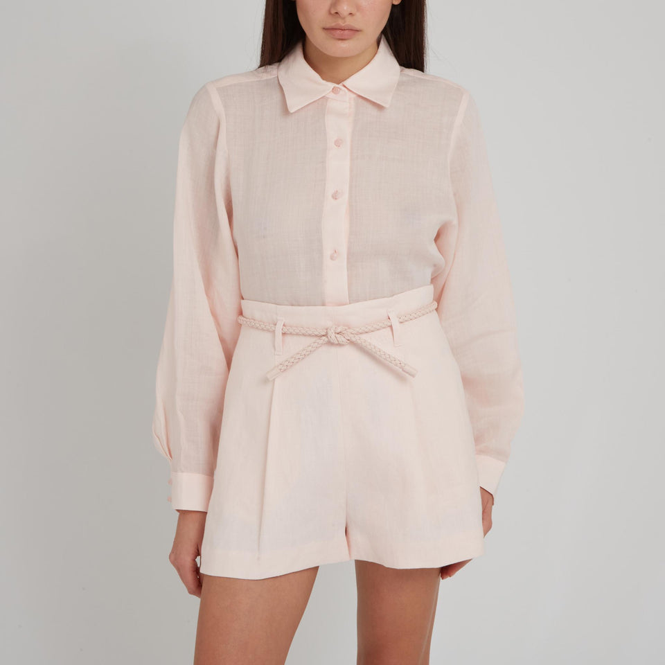Camicia "Crush" in lino rosa