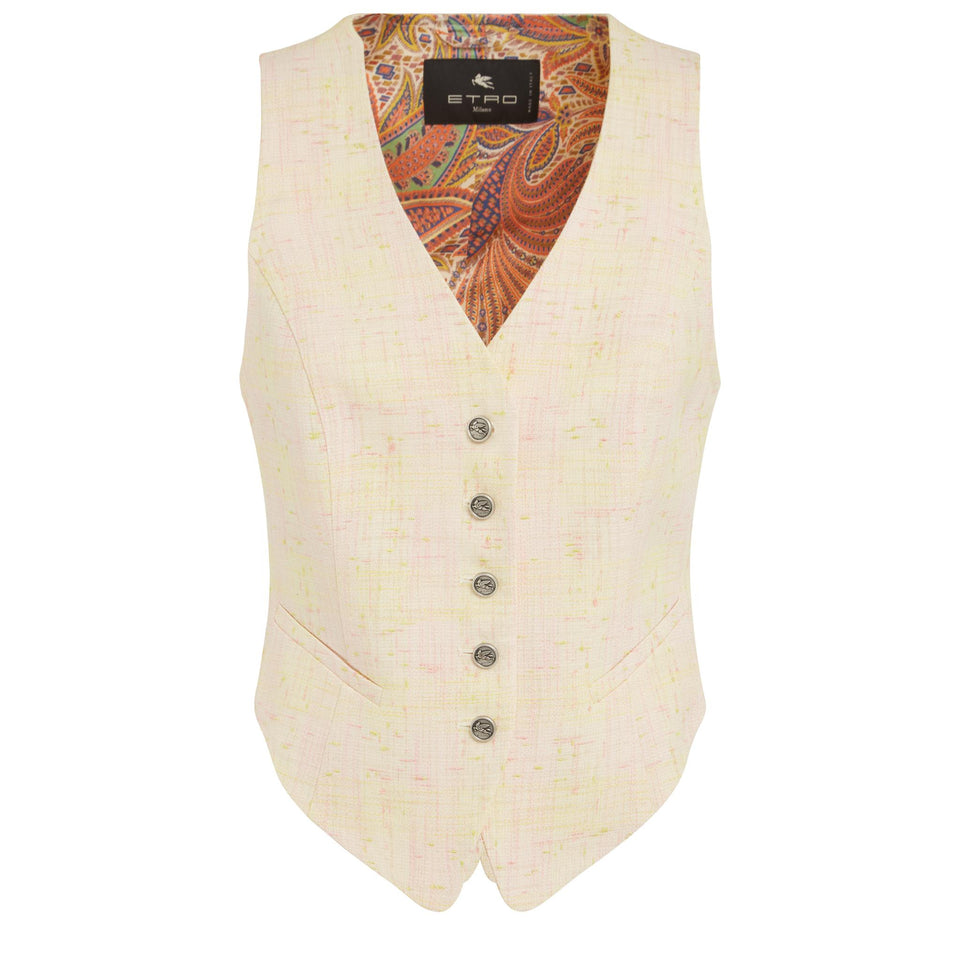 Gilet in lino beige