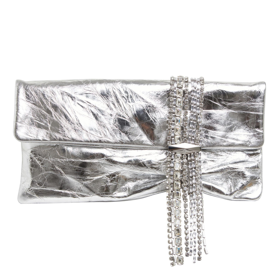 Borsa "Zandra" in pelle argento