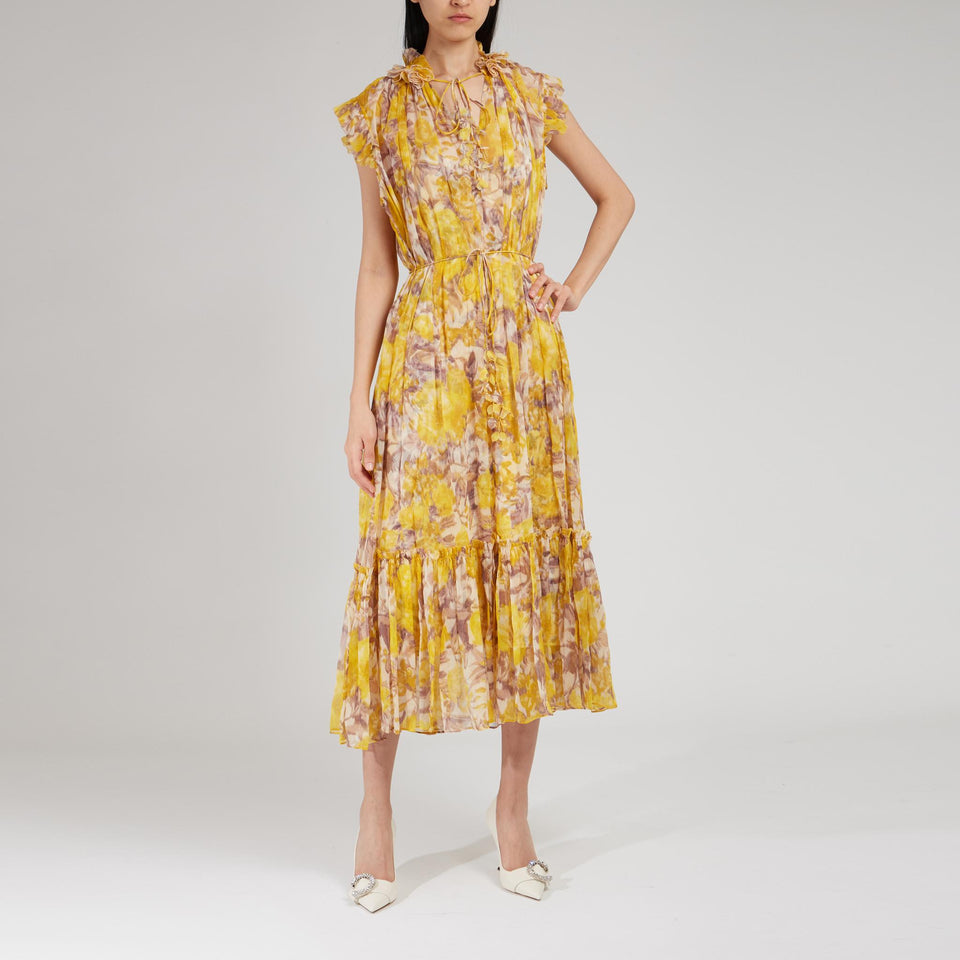 Abito ''High Tide Flutter'' in seta multicolor - GIO MORETTI