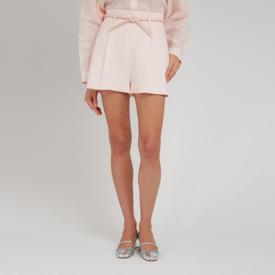 Short "Crush" in lino rosa