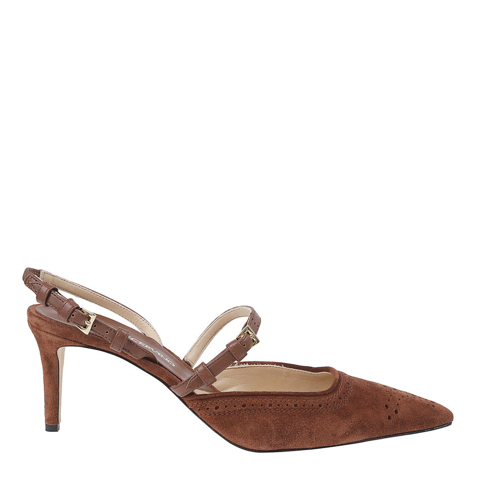 Slingback in suede marrone D478Z355 DIW91228 ERMANNO SCERVINO 