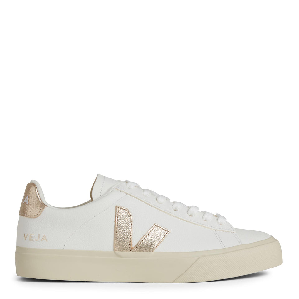 Sneakers ''Chromefree'' in pelle bianca e oro CP0503495 WHPL VEJA 