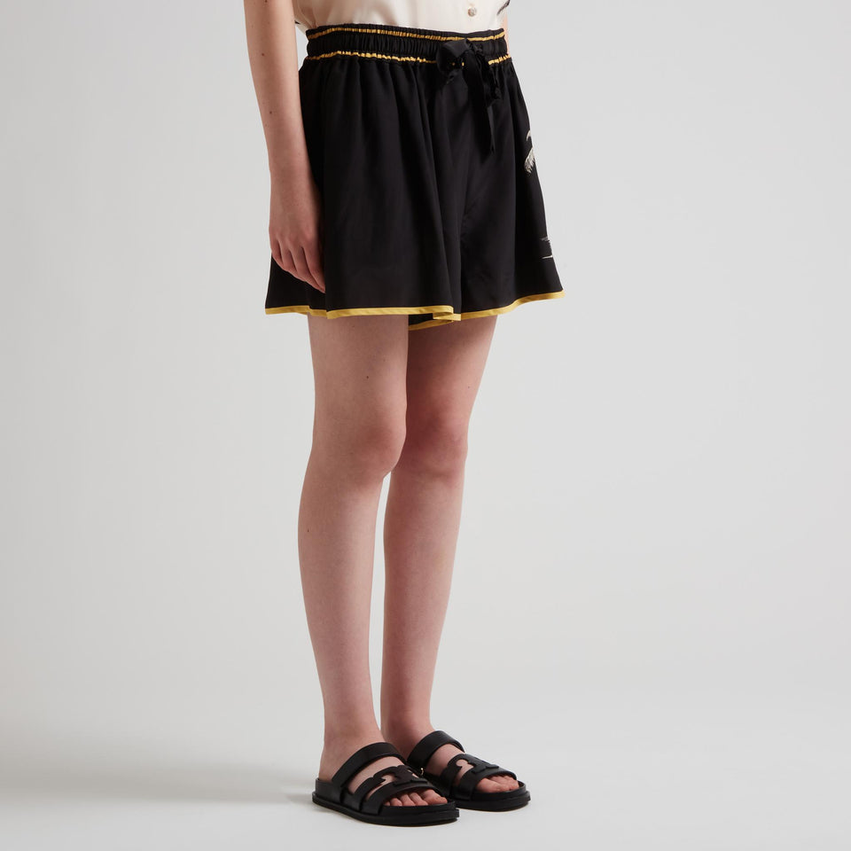 Black silk shorts