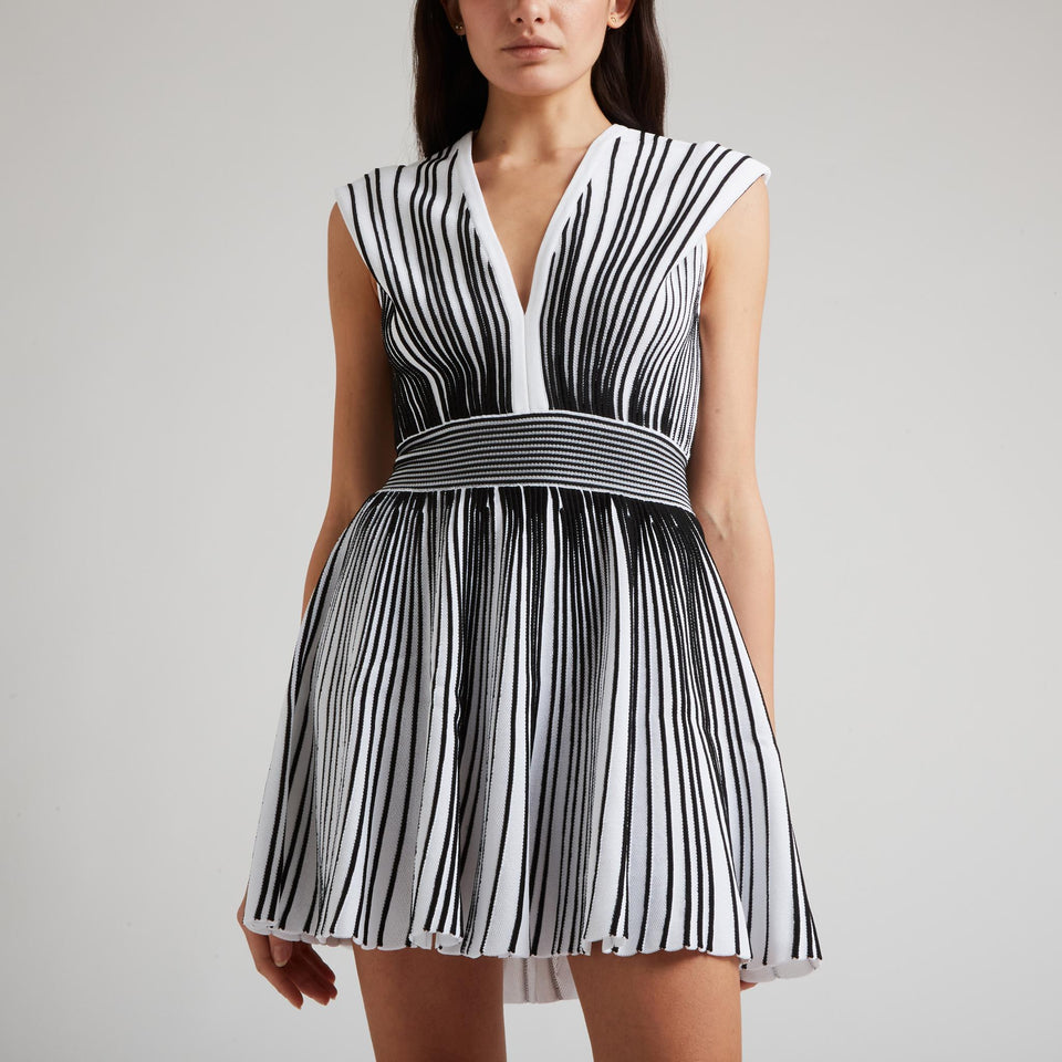 Black and white knitted dress