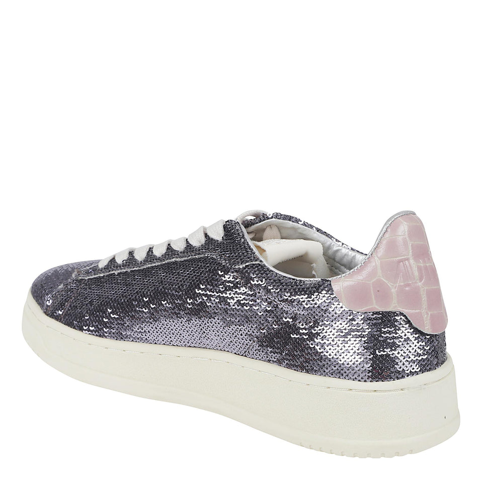 Sneakers ''Dallas'' in paillettes multicolor ADLW-TI02 GUN/PINK AUTRY 