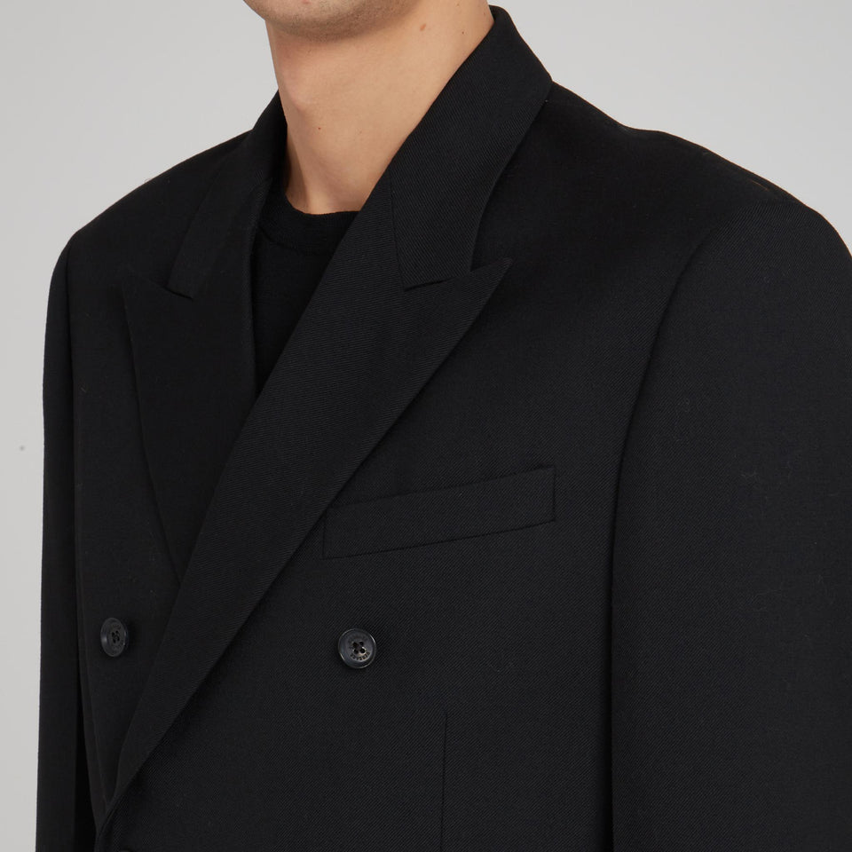 Giacca doppio petto in lana nera
