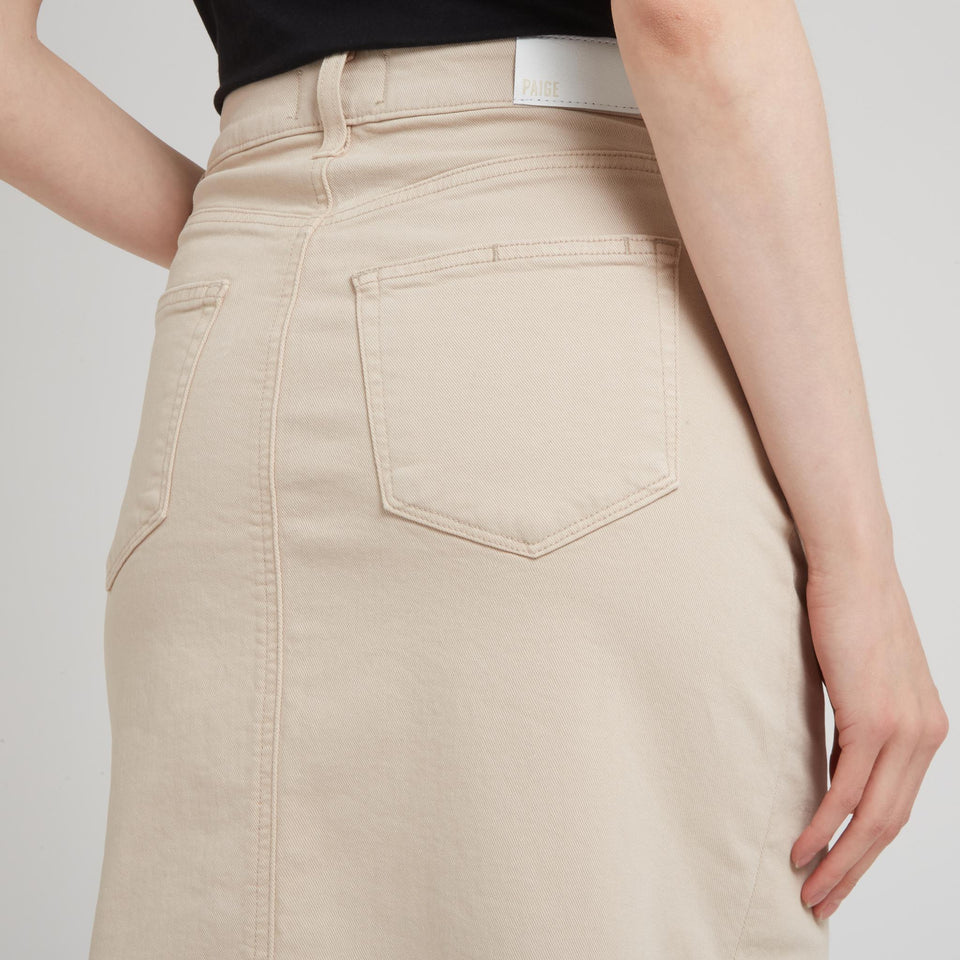 "Angela" skirt in beige denim
