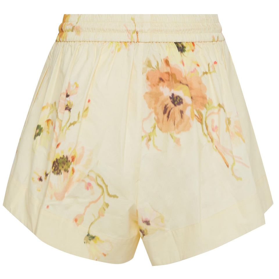 Yellow cotton shorts