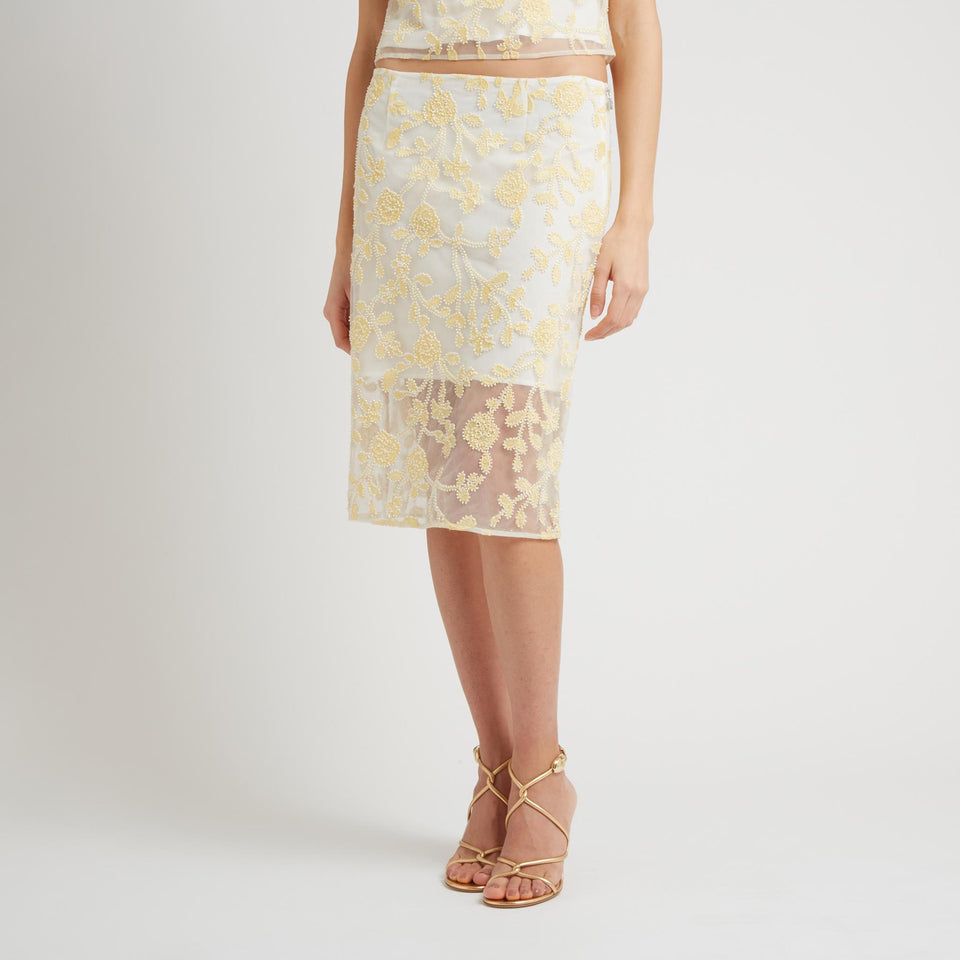 Yellow fabric skirt