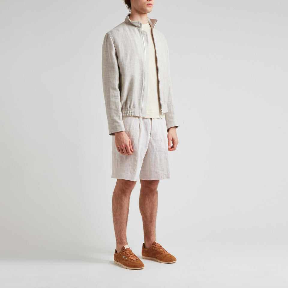 Giubbotto in lino e lana grigio