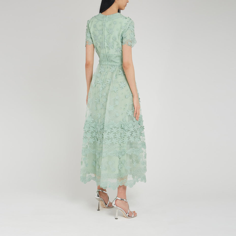 Abito in seta verde D0036 TU001GN002 ELIE SAAB 
