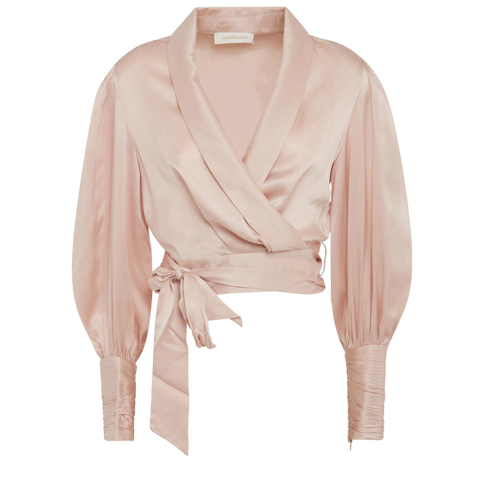 Pink silk top