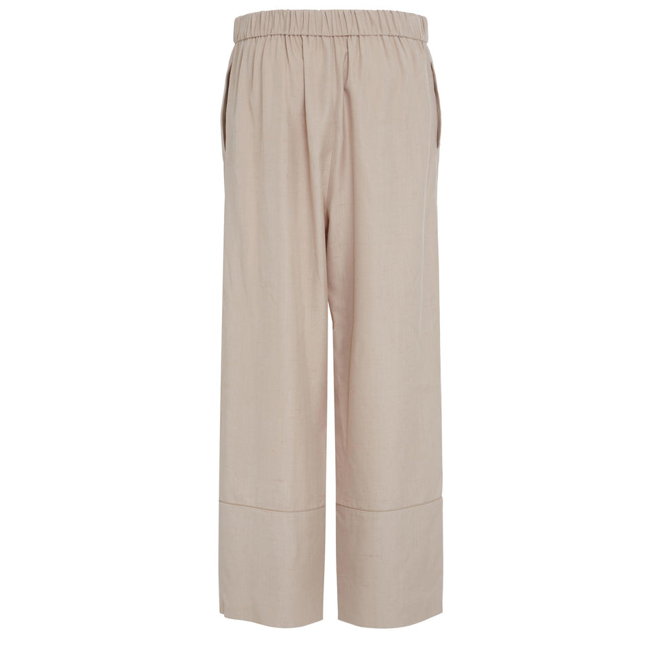 Pantaloni in seta beige P0096NS25 SI001GR001 ELIE SAAB 