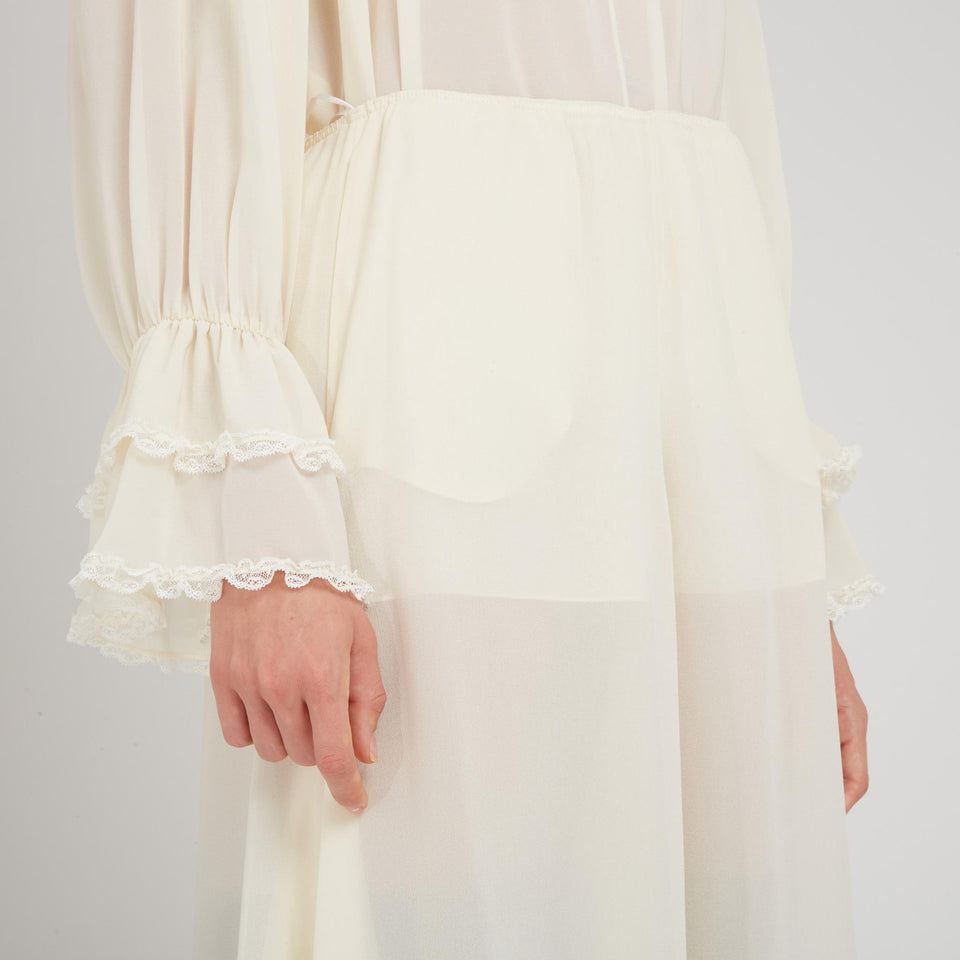 White silk skirt
