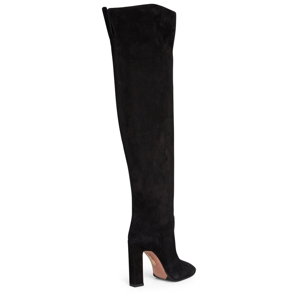 Stivale "Joplin" in camoscio nero JPLHIGB0 SUE000 AQUAZZURA 