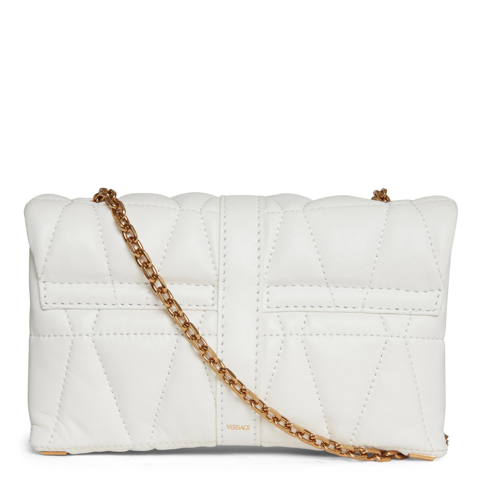 ''Kleio'' mini white leather bag