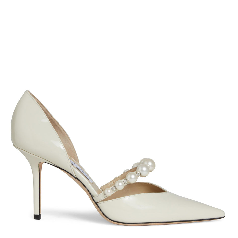 Decolletè "Aurelie 85" in raso bianca AURELIE 85 XKMLATTE/WHITE JIMMY CHOO 