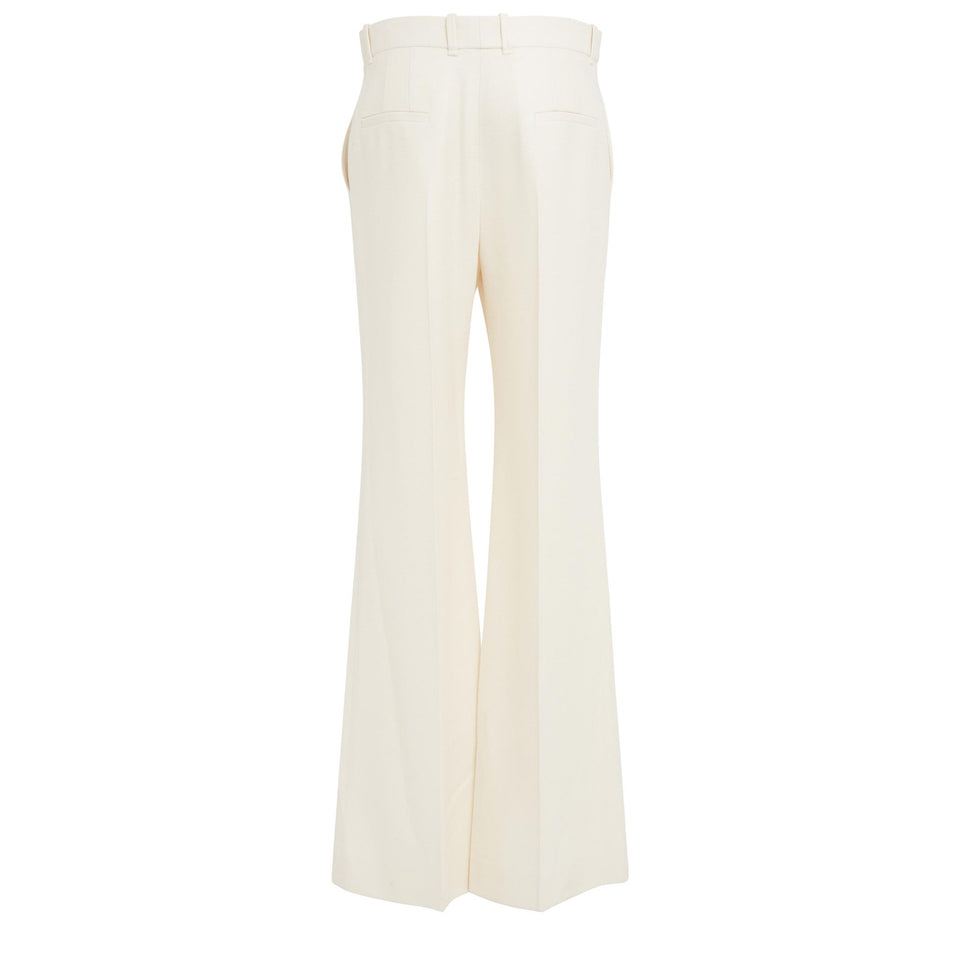 Pantalone in lana bianco
