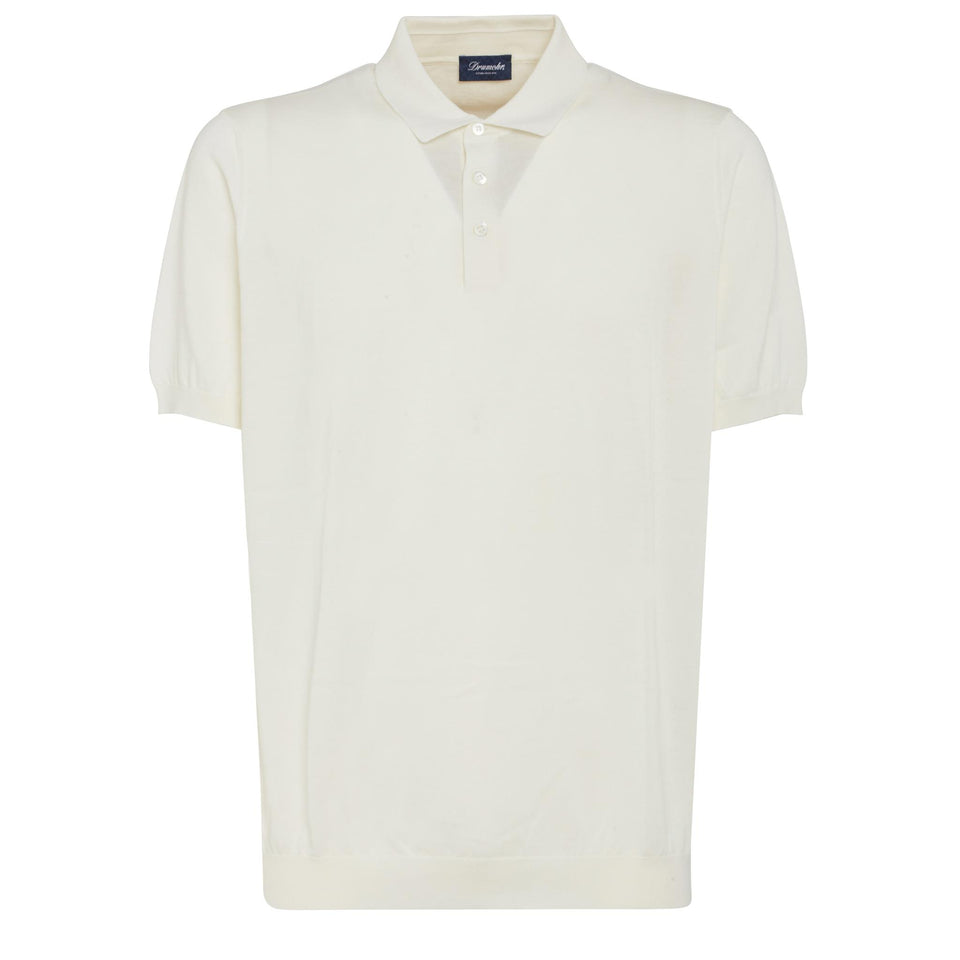 White cotton polo shirt