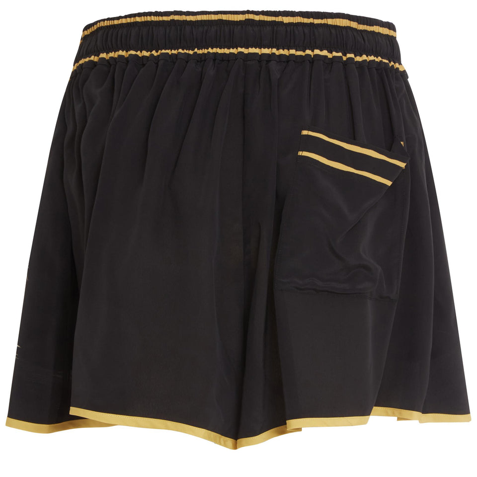 Black silk shorts