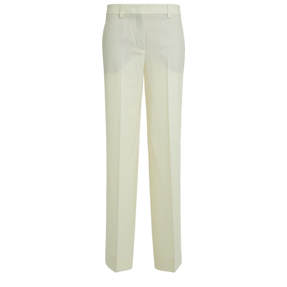 White wool tailored trousers
