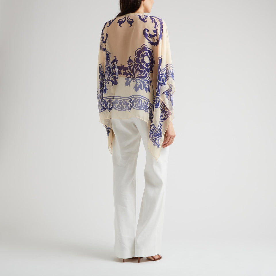 Poncho in seta multicolor