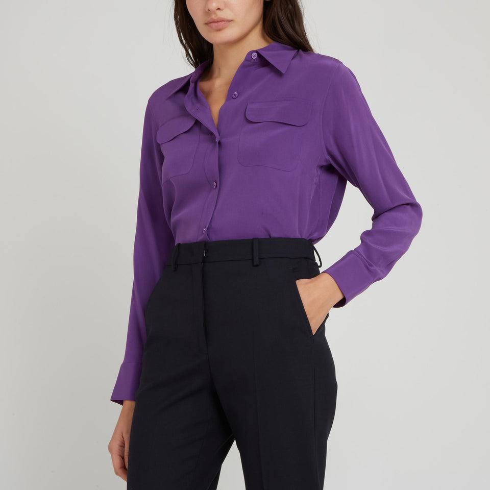 Purple silk shirt