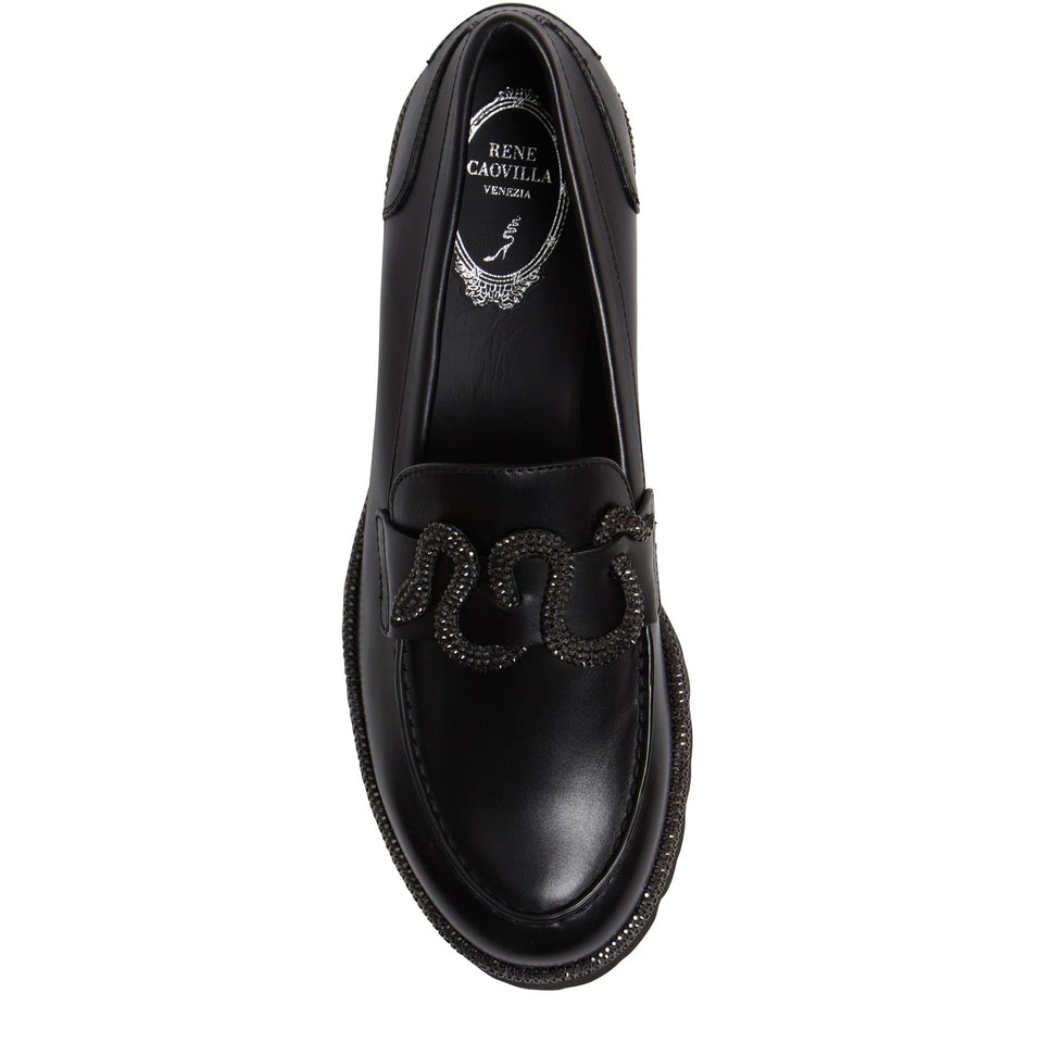 Mocassino in pelle nero C11900-025 0001V213BLACK RENE CAOVILLA 