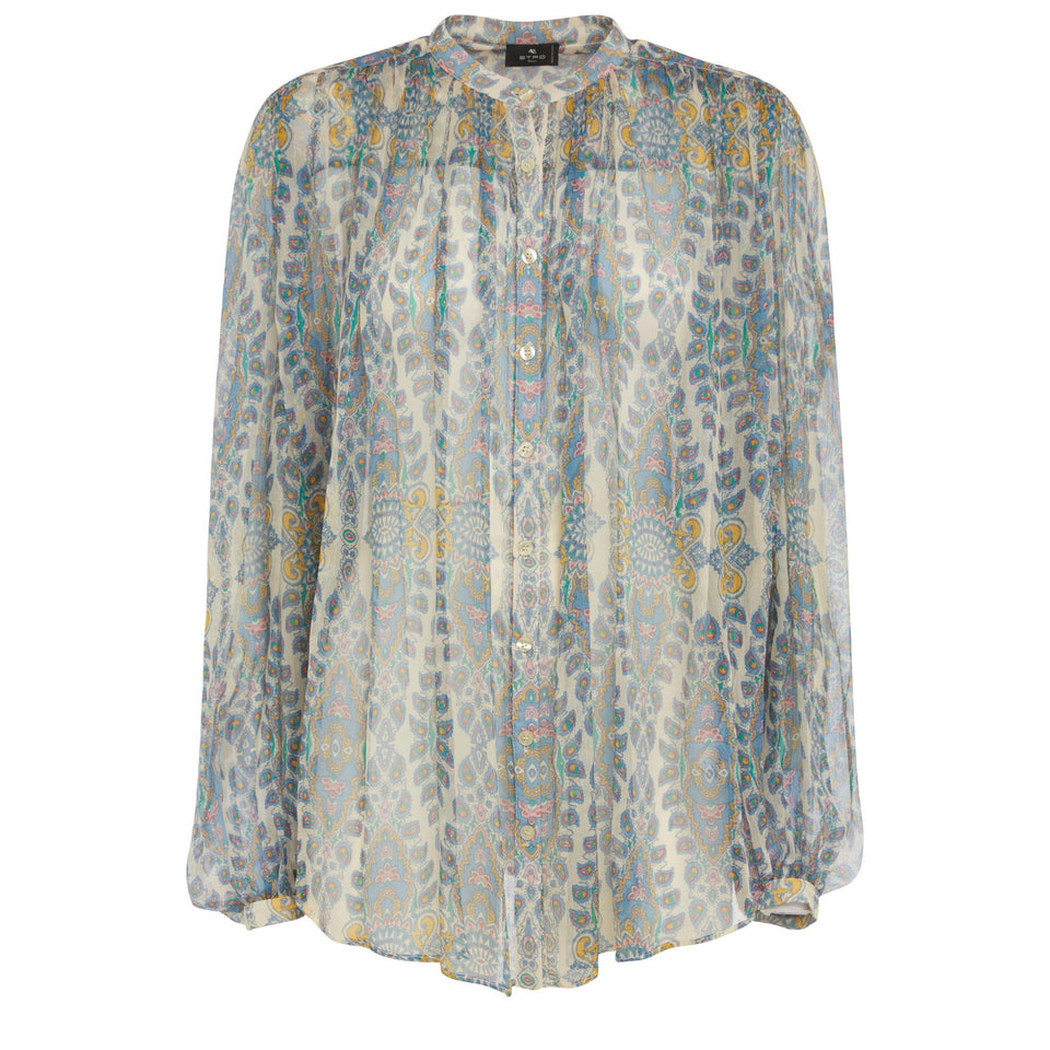 Camicia in seta multicolor