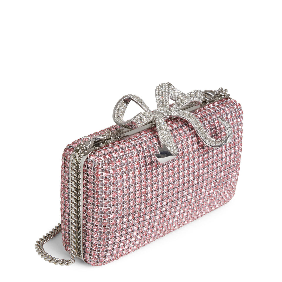 Borsa mini in cristalli rosa