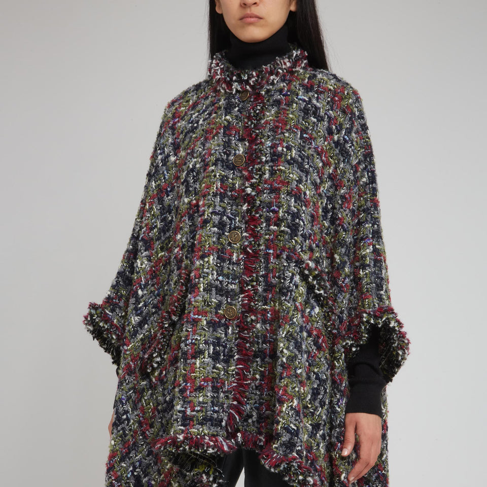 Cappa in tweed multicolor