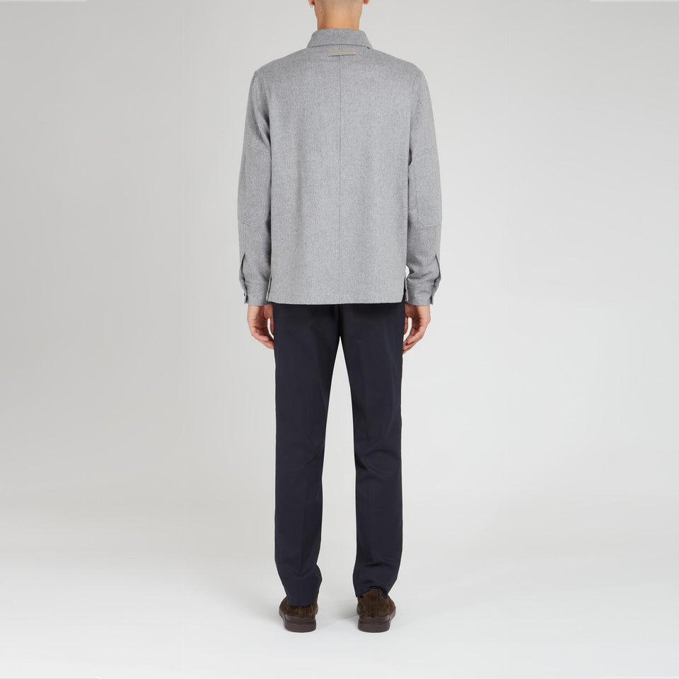 Camicia in cashmere grigia