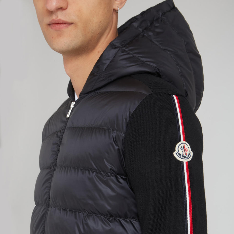 Black fabric cardigan