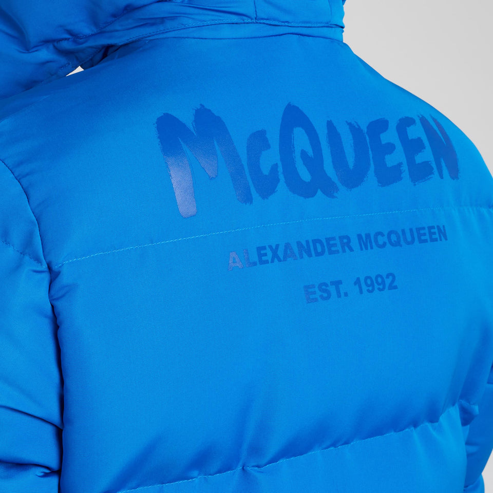 Piumino ''Graffiti'' in tessuto blu